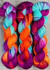 Hand dyed merino yarn