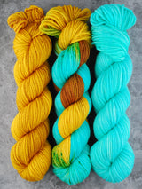Hand dyed merino yarn