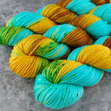 Hand dyed merino yarn