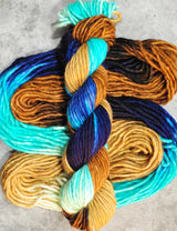 Hand dyed merino yarn