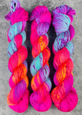 Hand dyed merino yarn
