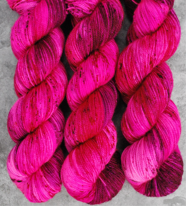 Neon Fuchsia & Ruby | Merino Sock High Twist