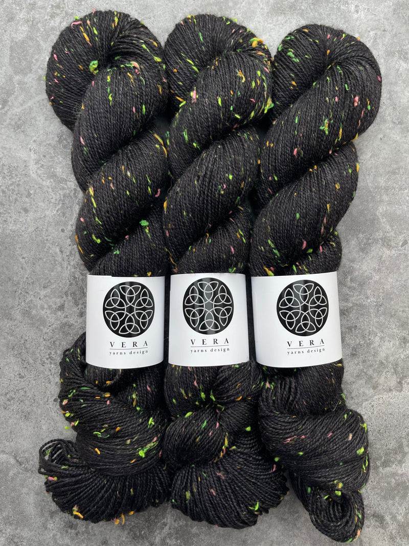 Full Black| Merino Sock Neon Sprinkles