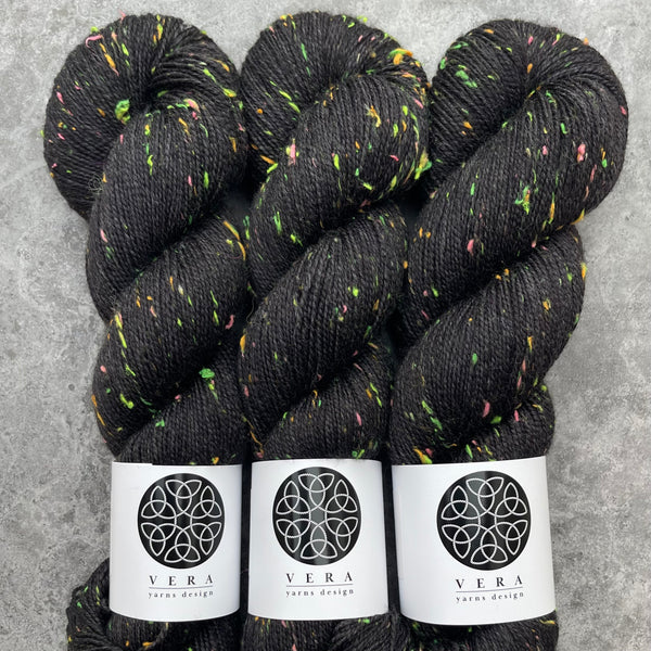 Full Black| Merino Sock Neon Sprinkles