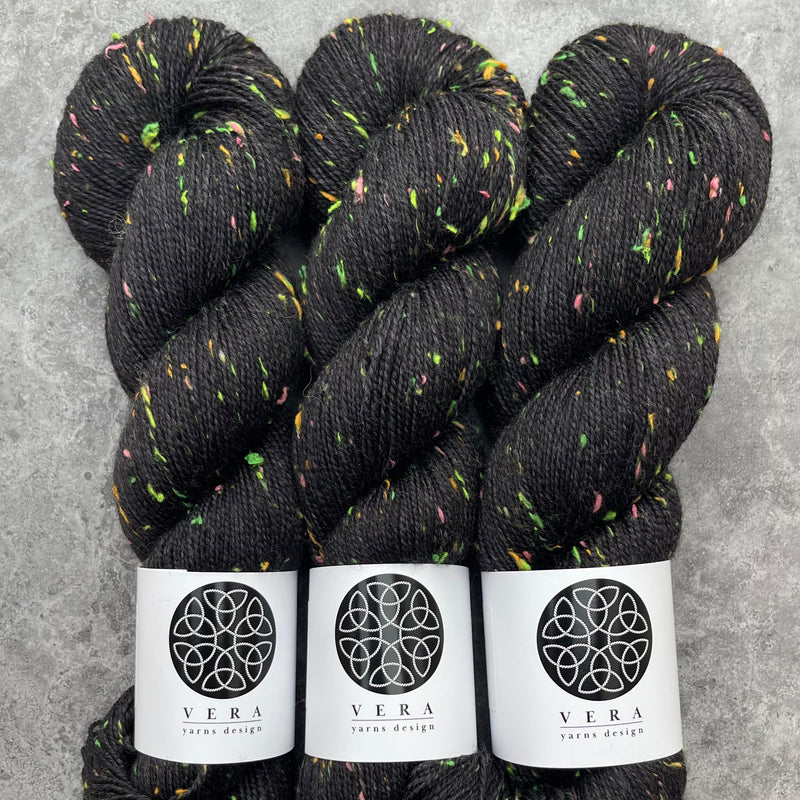 Full Black| Merino Sock Neon Sprinkles