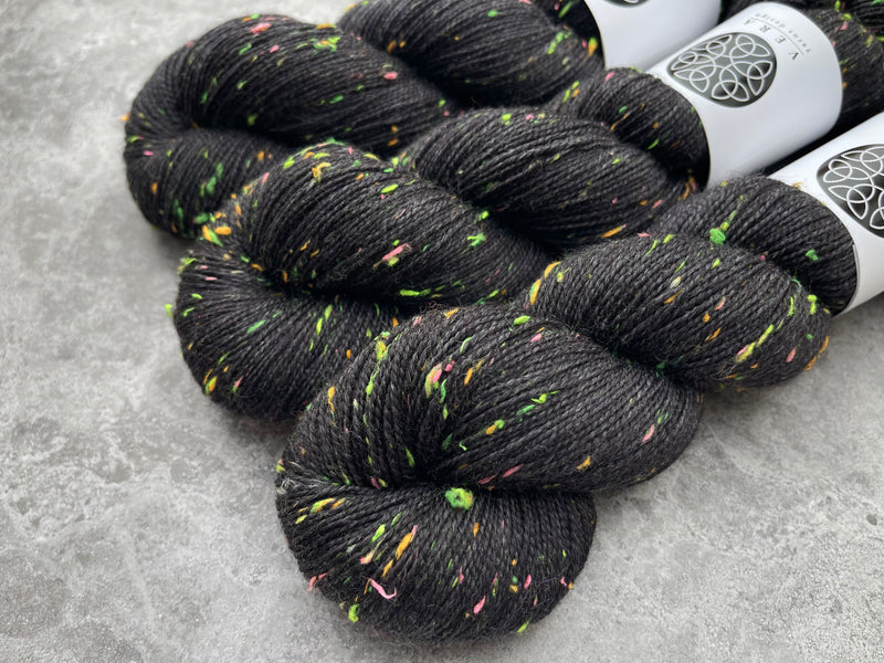 Full Black| Merino Sock Neon Sprinkles