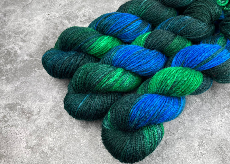 Hand dyed merino yarn