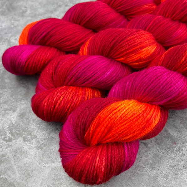 Hand dyed merino yarn