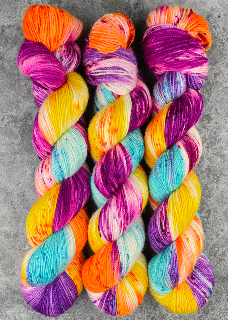 Hand dyed merino yarn